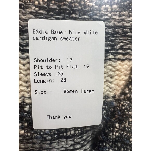 Eddie Bauer Women's Striped Button-Down Cardigan Large - Picture 11 of 11